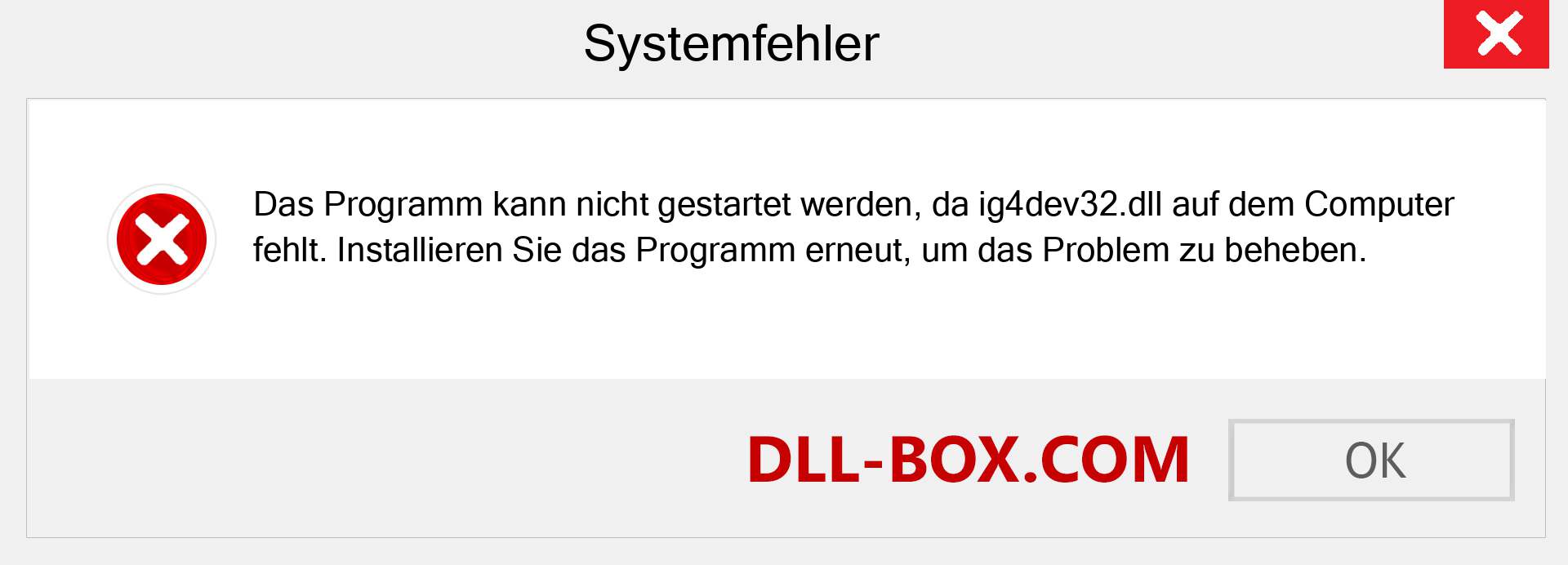 ig4dev32.dll-Datei fehlt?. Download für Windows 7, 8, 10 - Fix ig4dev32 dll Missing Error unter Windows, Fotos, Bildern